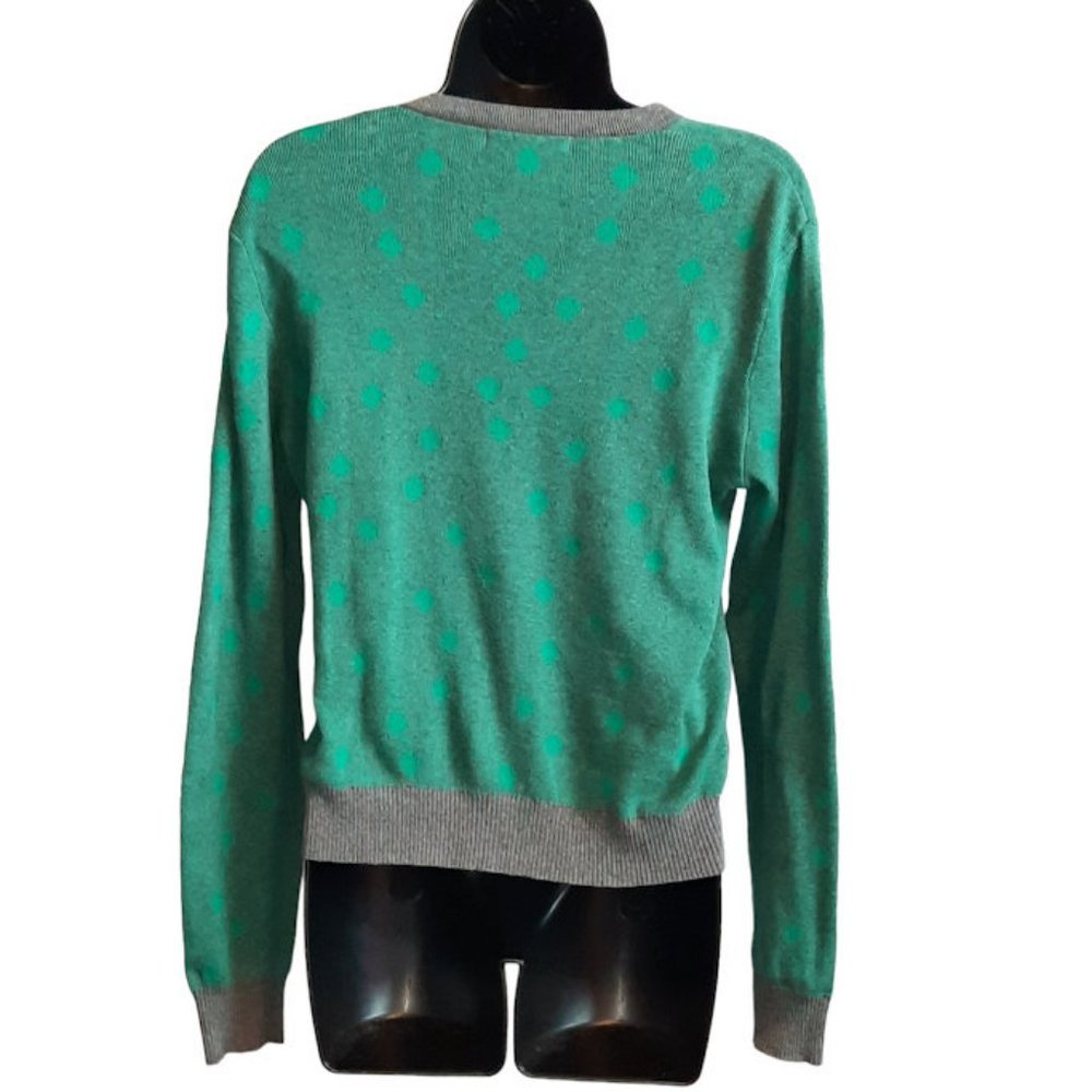 CAbi Women Small Green & Gray Button Down Knit Cardigan Sweater - Picture 4 of 5